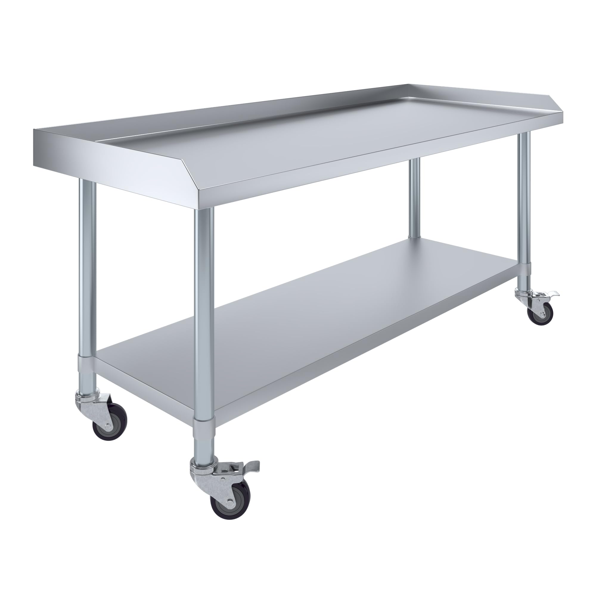 AmGood Heavy Duty Stainless Steel Equipment Stand with Undershelf & Casters - 24