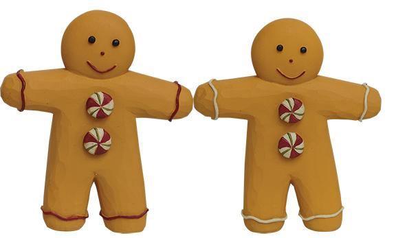 2-Pack Resin Gingerbread Man Buttons - Cute Christmas DIY Craft Supplies for Sewing, Scrapbooking & Holiday Decorations