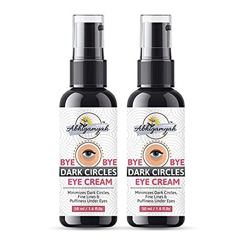 ABHIGAMYAH Under Eye Cream for Dark Circles & Wrinkles - Caffeine, Almond Milk, Vitamin C&E, Hyaluronic Acid, Retinol Enriched - 50ml (2 Pack) - Brighten & Hydrate for Dark Circles, Puffiness & Fine Lines - Perfect for Night & Day Use, Travel-Friendly Skincare Essential