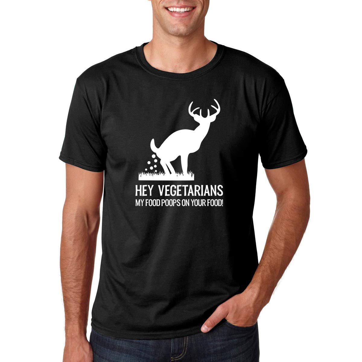 Hey Vegetarians My Food Poops on Your Food - Funny Sarcastic Vegan Humor T-Shirt for Men | Perfect for Vegan Jokes, Animal Lovers & Comedy Fans