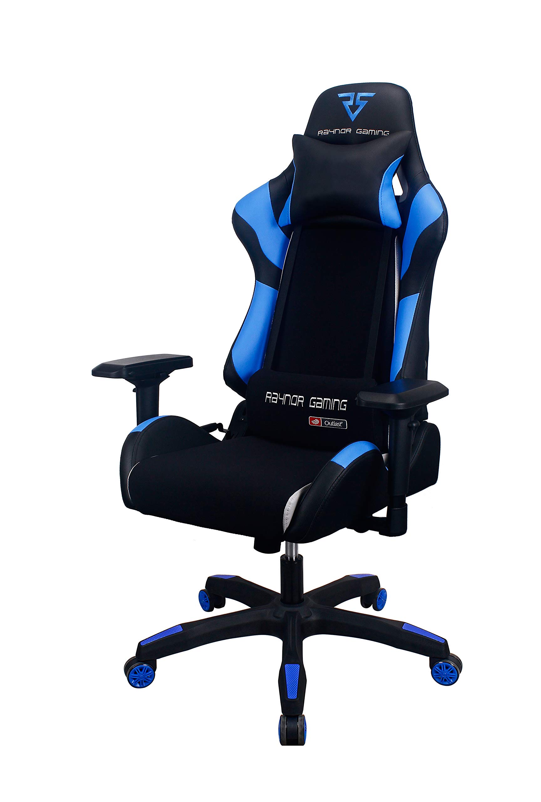 Energy Pro Series Gaming Chair - Ergonomic High-Back Racing Style with Outlast Technology, Adjustable 4D Armrests, Mesh & PU Leather, Lumbar Support & Headrest Pillow (Blue) - Perfect for PC Gaming, Office Work & Home Theater Seating