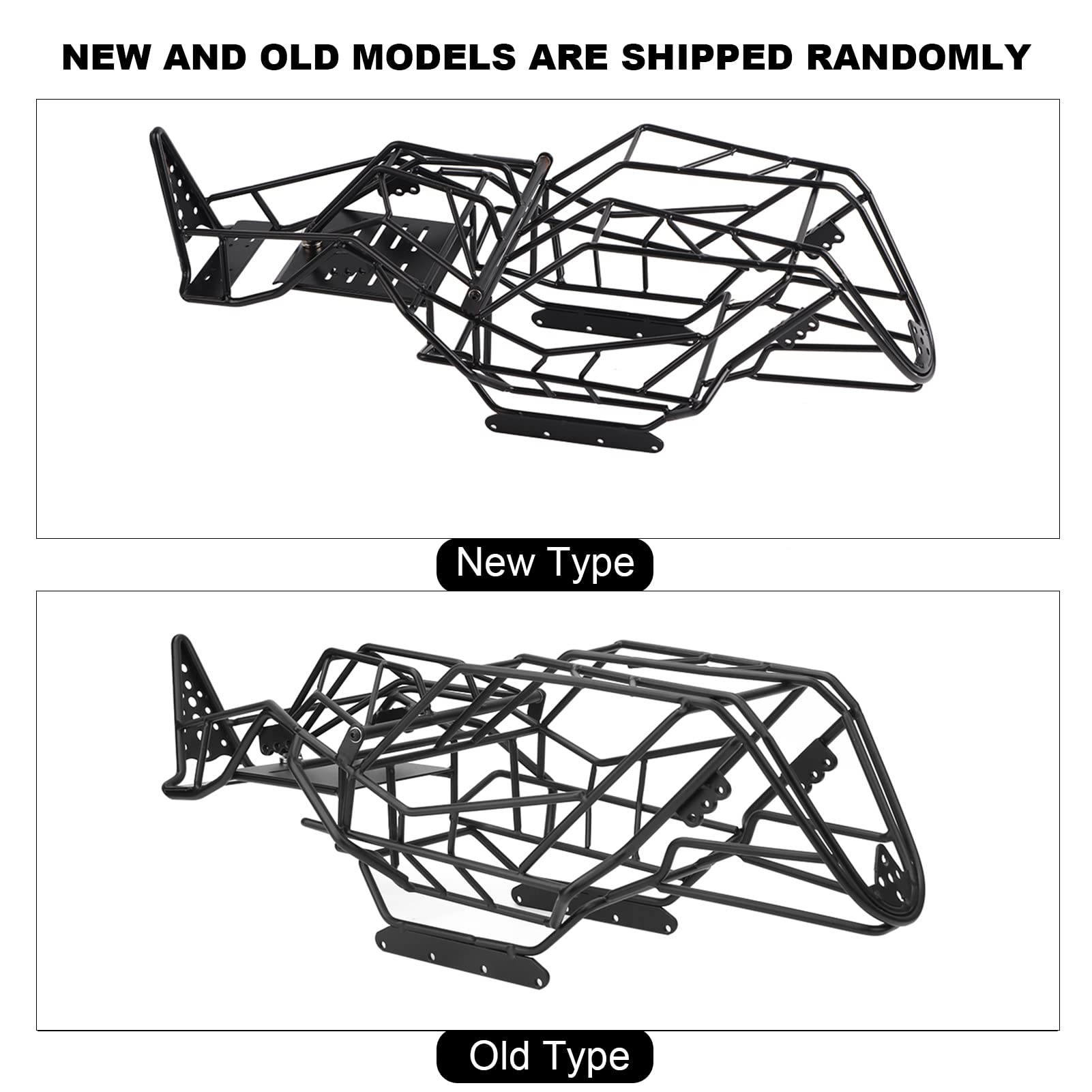 BNineteenteam Black Metal RC Car Roll Cage & Body Frame - 1/10 Scale Welded Chassis for Axial Wraith Remote Control Car Accessories | Off-Road Racing & Crawler Upgrade Parts
