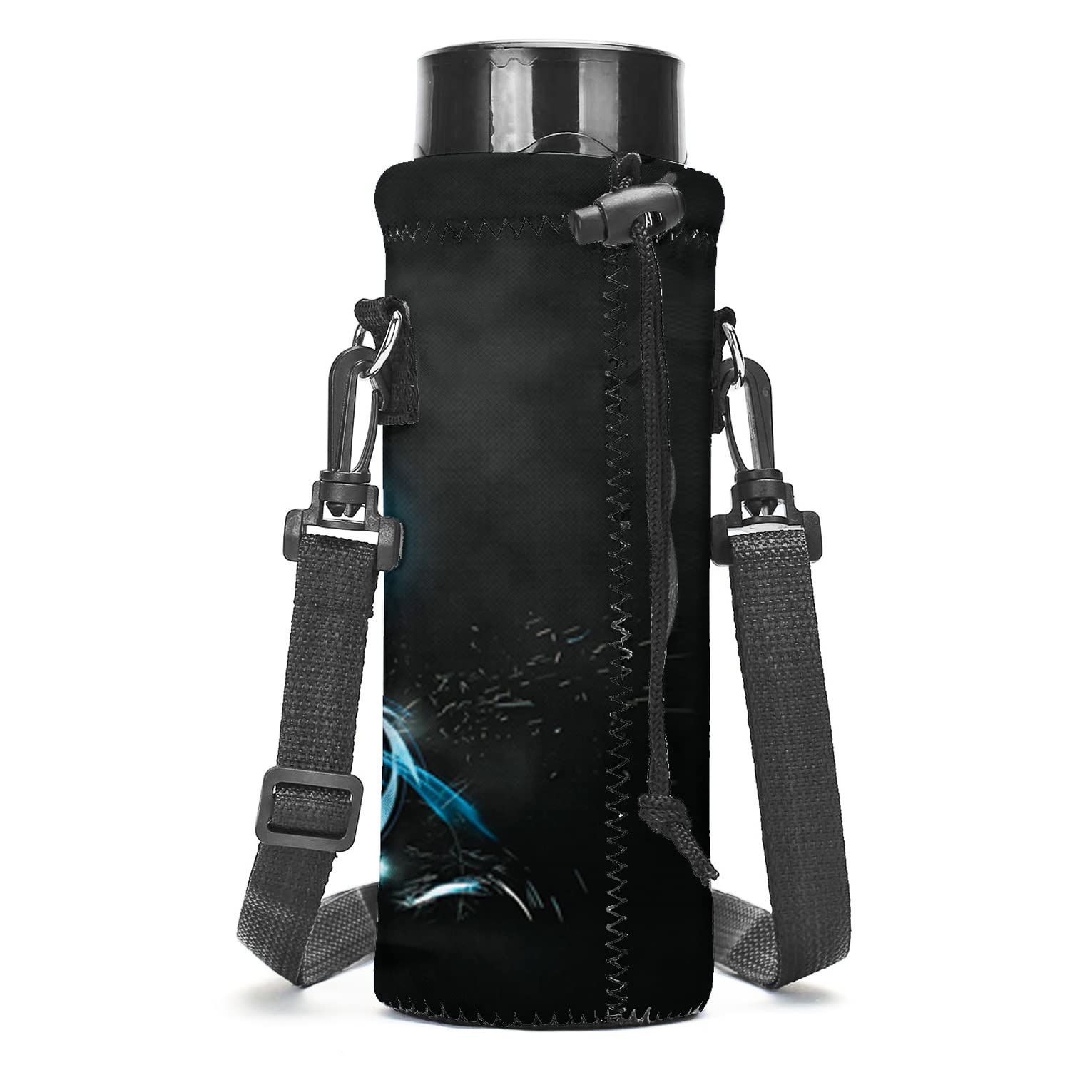 **Amary 750ML Insulated Neoprene Water Bottle Carrier Bag with Adjustable Shoulder Strap – Keeps Drinks Cold/Hot – Fits Stainless Steel, Glass & Plastic Bottles (24OZ) – Perfect for Hiking, Gym & Travel (Dragon Design)**
