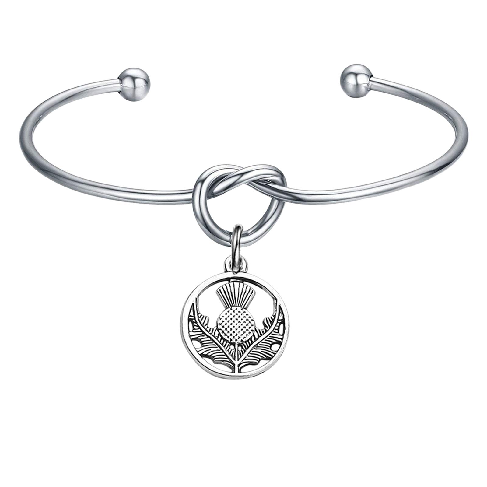 AKTAP Sassenach Knot Cuff Bracelet - Outlander Inspired Jewelry for TV Fans | Celtic Knotwork Bangle | Perfect Gift for Outlander Lovers & Scottish Heritage Enthusiasts | Wear to Renaissance Faires, Weddings & Special Occasions