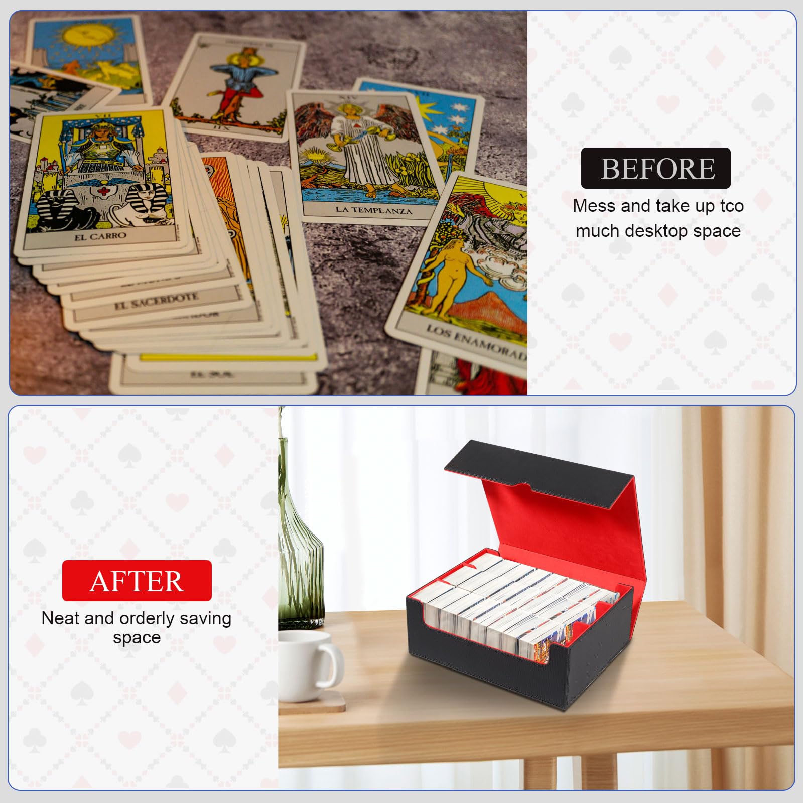 LIFEJXWEN MTG Commander Deck Box - Holds 1800+ Trading Cards, Includes 8 Dividers for Magic Commander TCG - Perfect for Card Storage, Organization & Travel