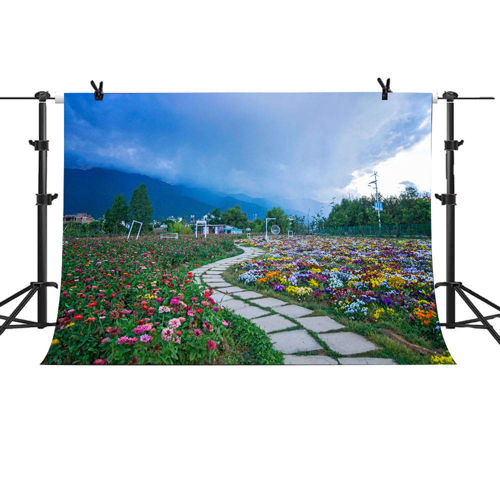 LELEZ 7X5FT Flower Field Backdrop - High Quality Polyester Photography Background for Wedding, YouTube Studio, TV Shooting & Photo Booth Props (GEEV080) | Perfect for Events, Portraits & Content Creation