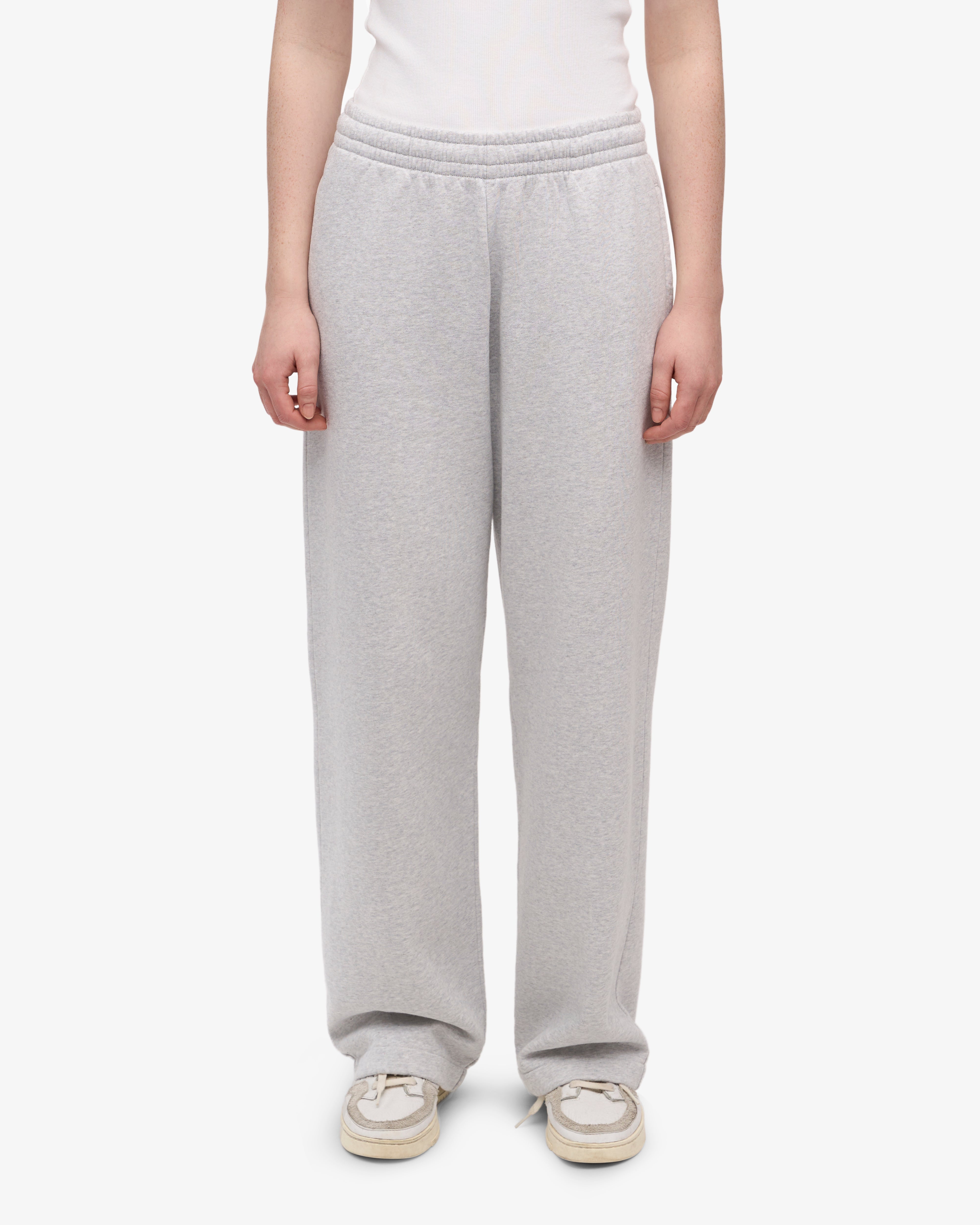 Organic Straight Leg Sweatpants for Women - Soft Snow Melange Joggers | Lounge, Yoga & Casual Wear