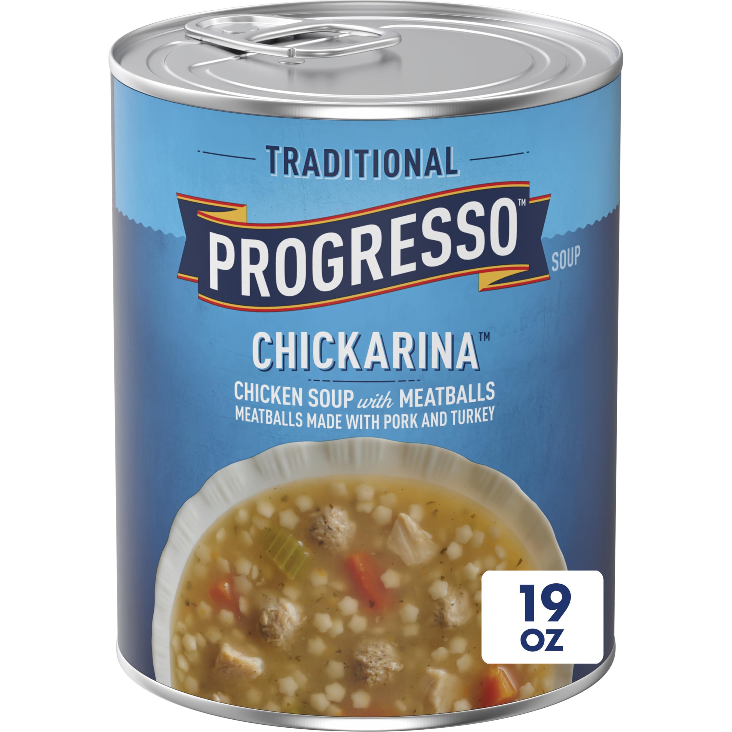 Progresso Chickarina Soup - Traditional Italian Canned Pasta Soup, 19 oz (Pack of 6) | Hearty Comfort Food for Quick Lunches & Cozy Family Dinners