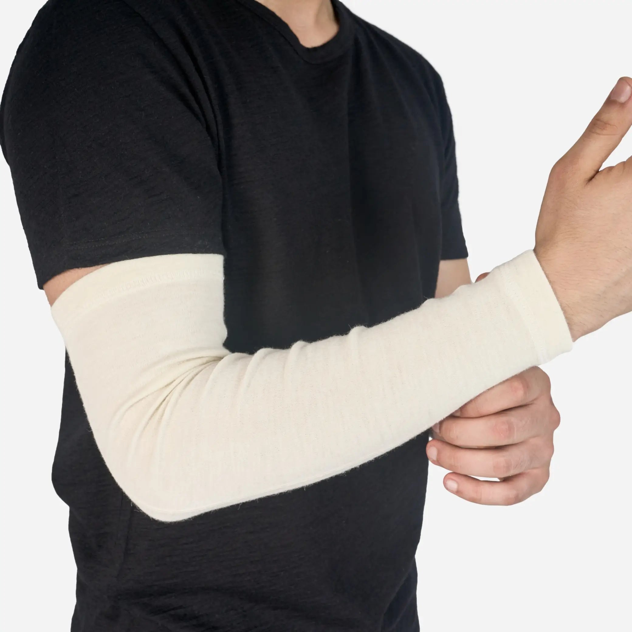 Alpaca Wool Arm Sleeves for Men & Women - 420 Midweight Thermal Compression Sleeves for Outdoor Sports, Running, Cycling & Cold Weather Protection