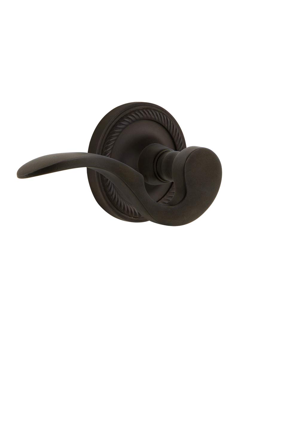 Nostalgic Warehouse Rope Rose Privacy Manor Lever in Oil-Rubbed Bronze - Vintage Style Door Handle for Bedroom, Bathroom & Interior Doors