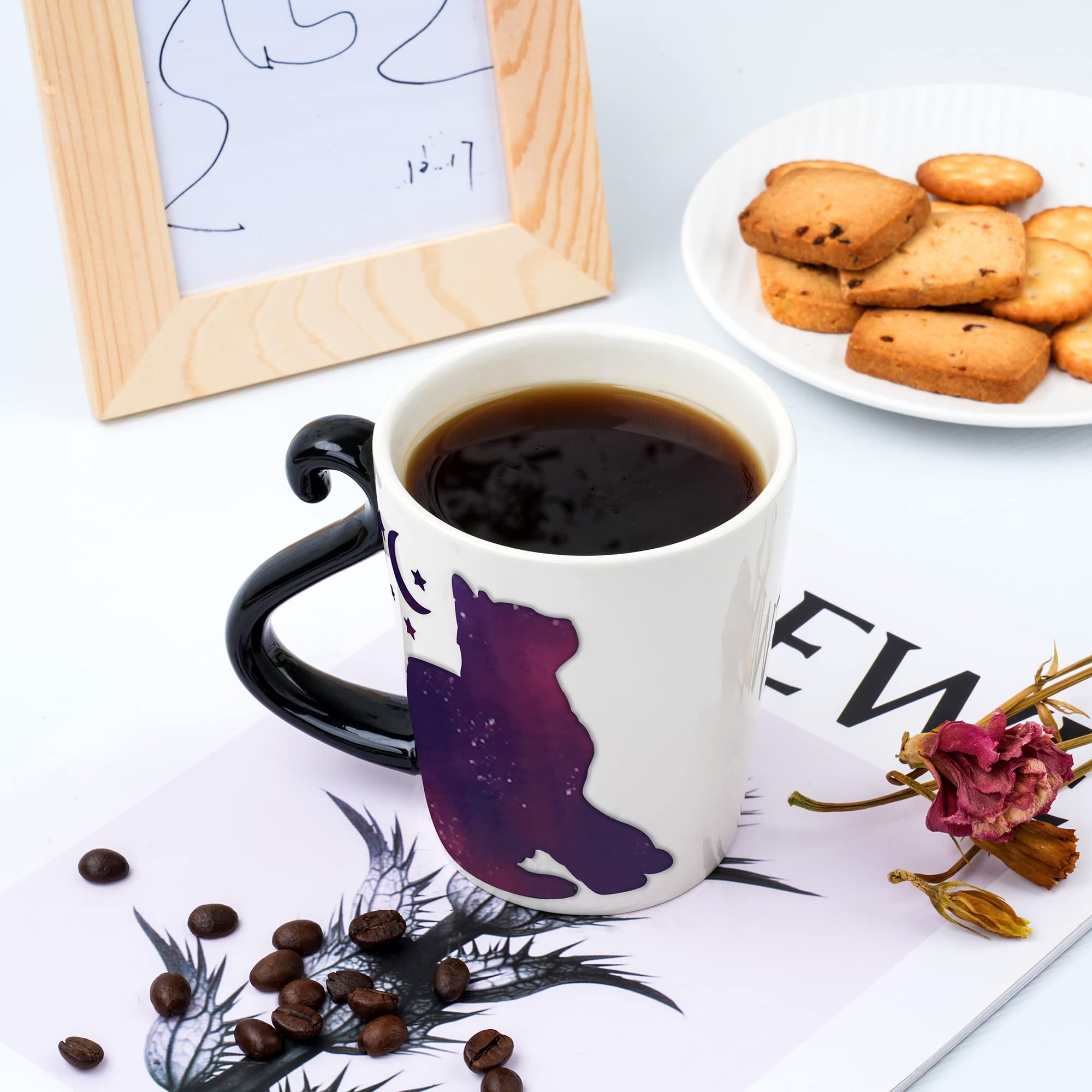Thermo Color Changing Cat Coffee Mug - Funny Cat Lover Gift for Women, Mom, Wife, Sister, BFF - 12oz Ceramic Cup - Perfect for Birthday, Christmas, Office Gifts & Coffee Tea Lovers