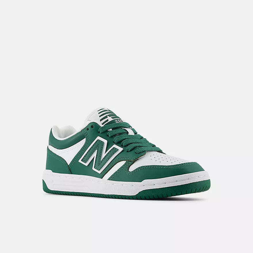New Balance 480 Youth Sneakers in Team Forest Green - Lightweight & Durable for School, Sports & Everyday Wear