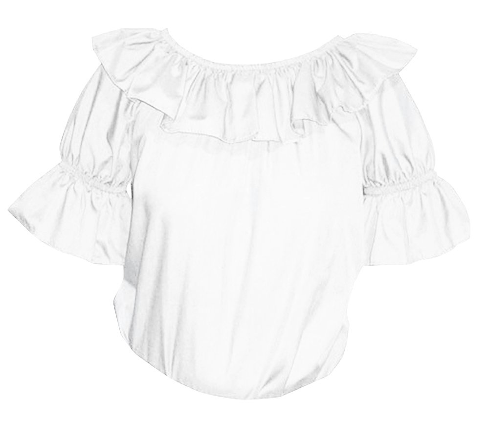 Western Square Dance Blouse with Single Ruffle - Vintage Style Cowgirl Top for Country Dancing, Costume Parties & Western Themed Events