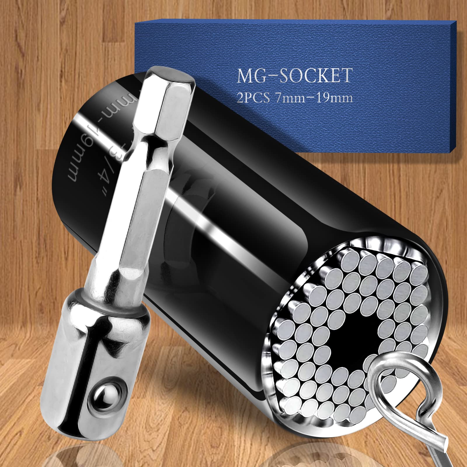 Universal Socket Wrench Set - 7-19mm Multi-Function Super Socket Tool Kit for Men & Women - Perfect Gift for Dad, Husband, Boyfriend - DIY, Auto Repair, Home Improvement Projects (Black)