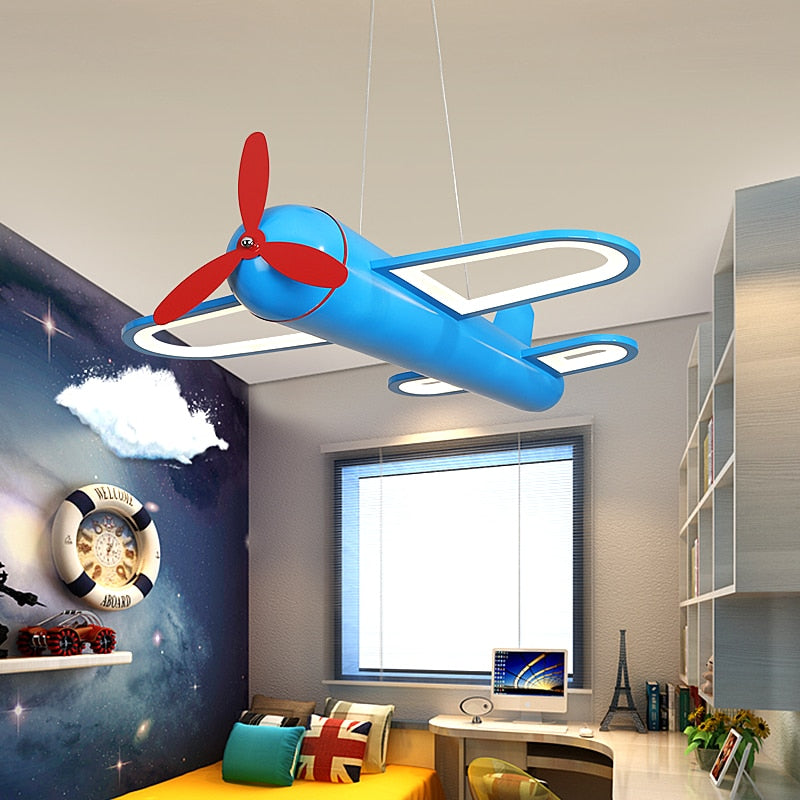 Aviation Inspired Airplane Helicopter Ceiling Light - Kids Room Decor, Nursery Lighting, Themed Bedroom Fixture for Aviation Enthusiasts