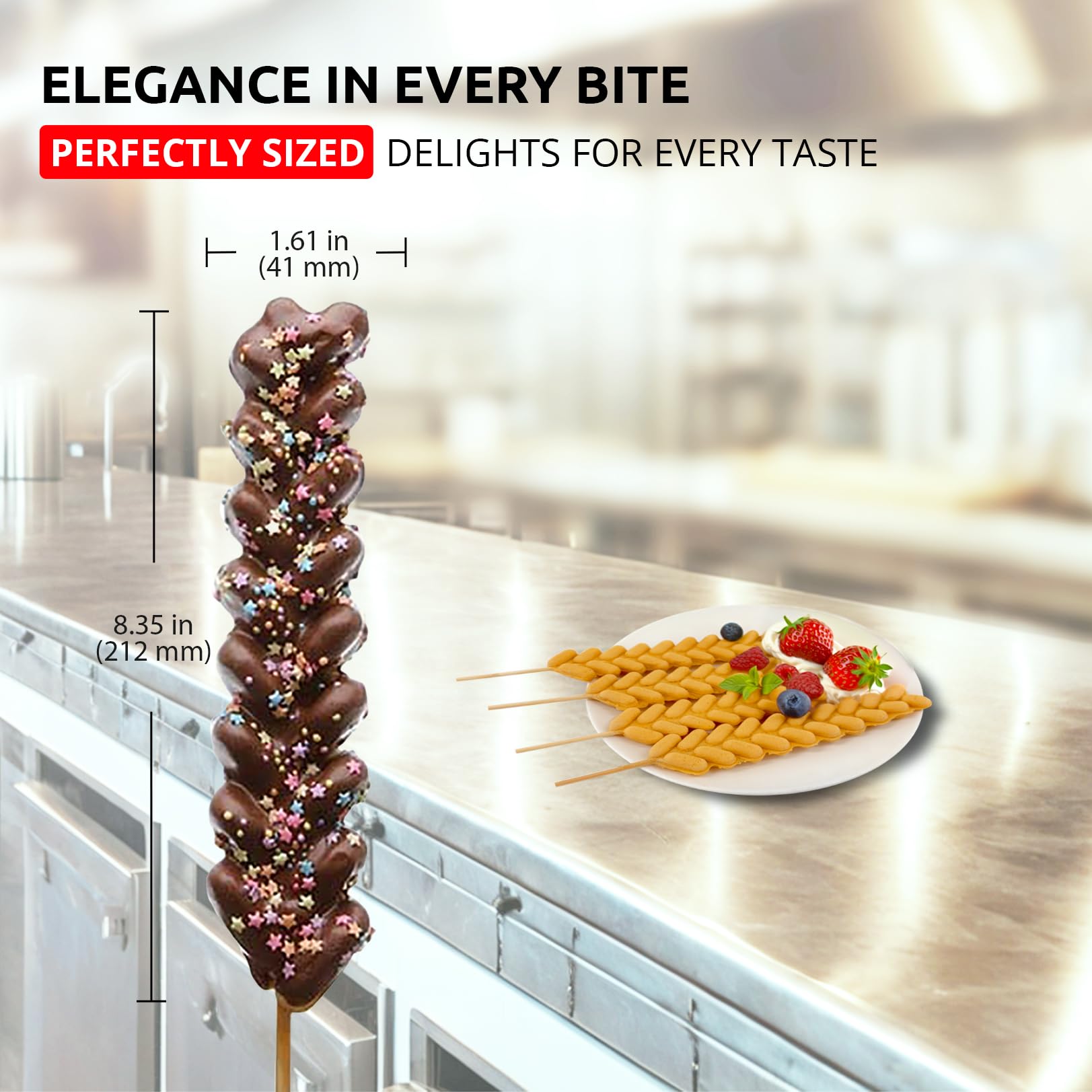 ALDKitchen 4-Stick Waffle Maker Machine - 110V Electric Waffle Iron for Homemade Waffles on Sticks - Perfect for Breakfast, Parties & Kids Snacks
