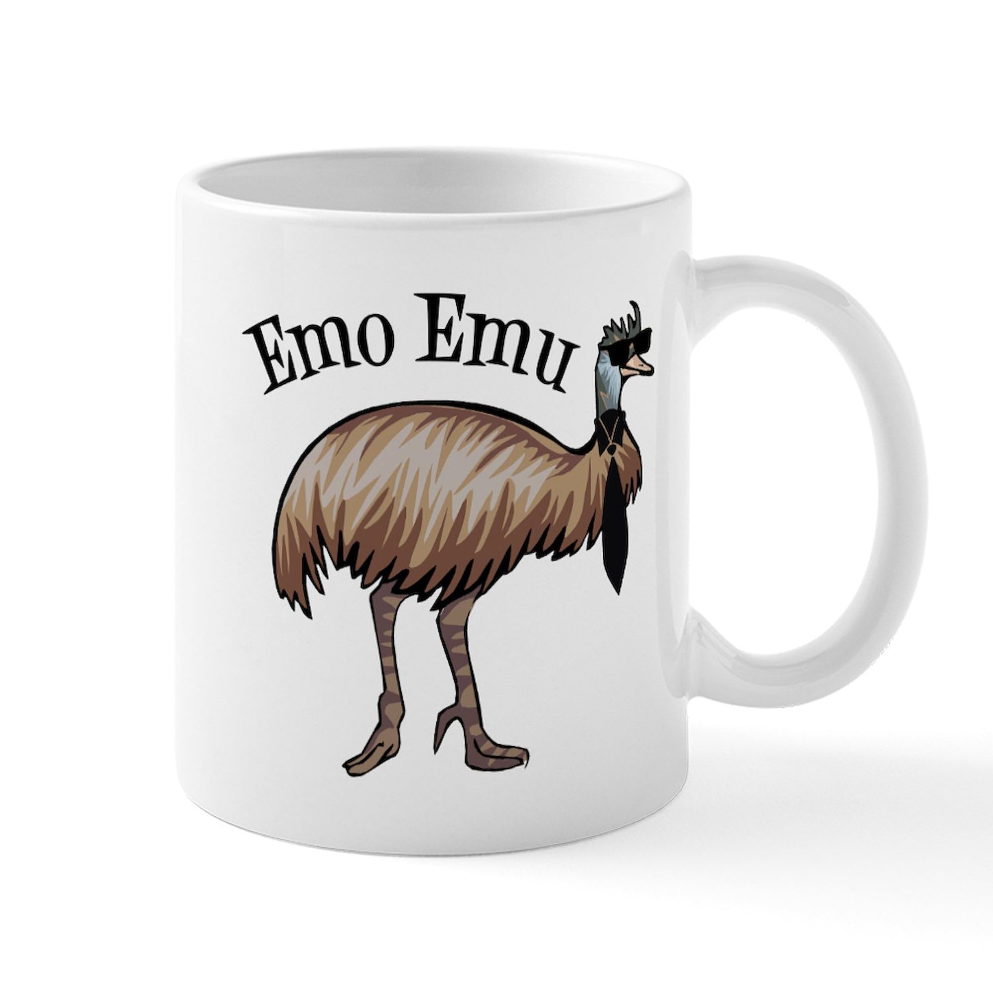 Emo Emu 11 oz (325 ml) Ceramic Coffee Mug - Funny Novelty Gift for Emo Fans - Perfect for Home, Office & Coffee Lovers