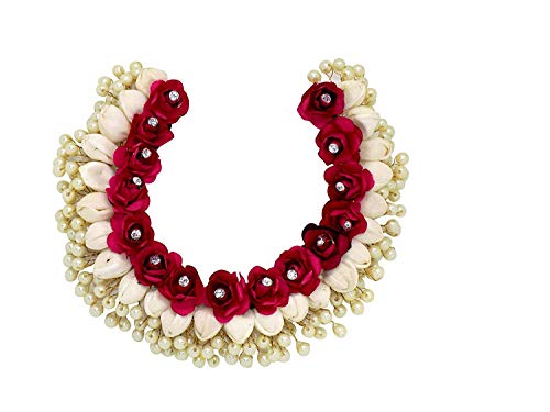 Elegant Red Hair Bun Gajra Flower - Artificial Juda Hair Accessories for Women | Perfect for Weddings, Parties & Special Occasions