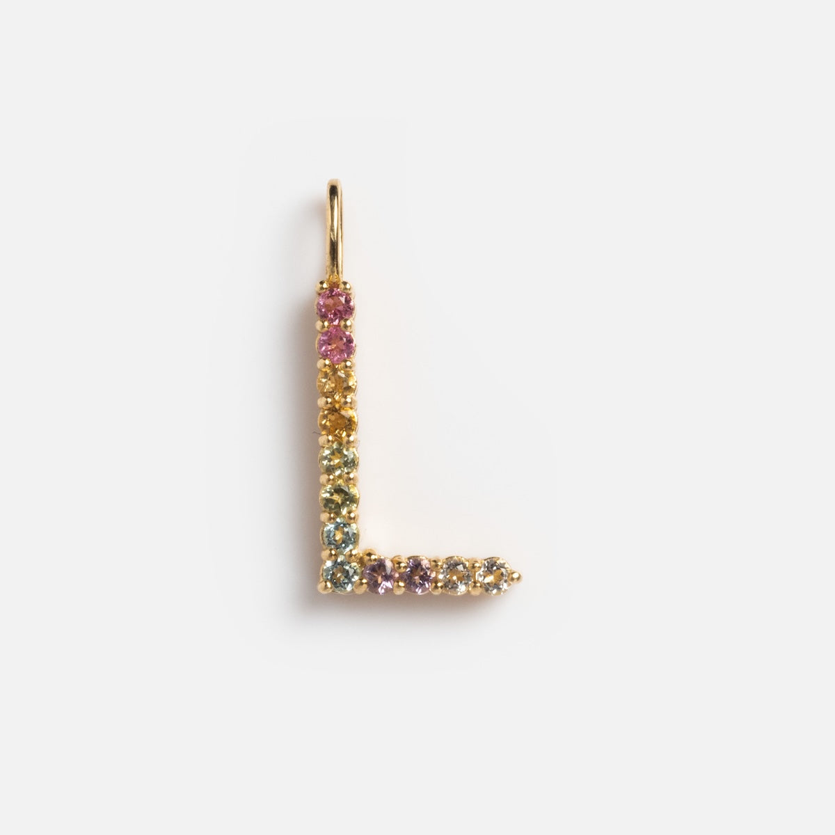 Solid Gold Pastel Gemstone Letter Charm - Elegant Initial Pendant for Necklaces & Bracelets - Perfect for Gifts, Birthdays, and Personalized Jewelry