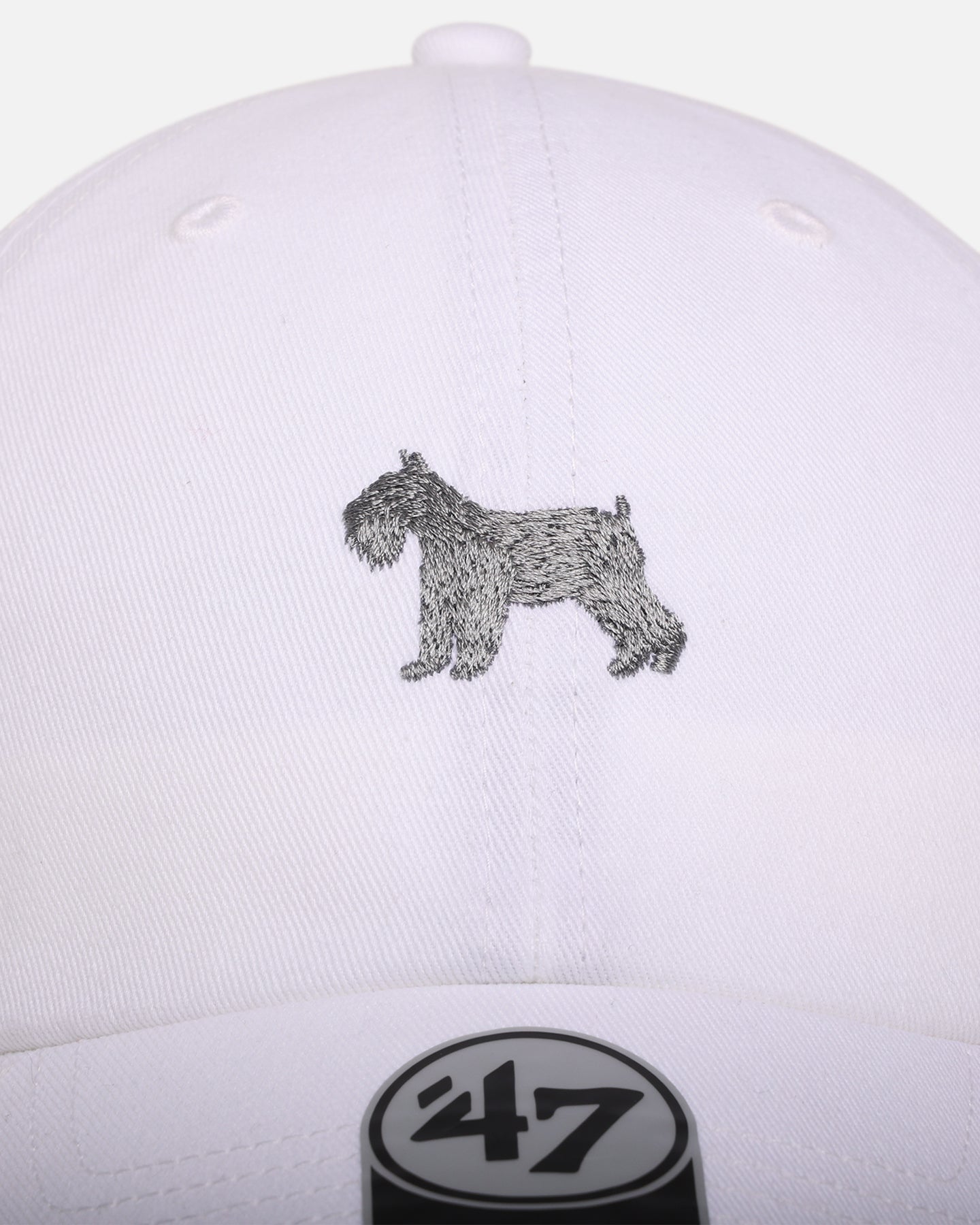 47 Brand Schnauzer Dog Collection Adjustable Strapback Hat - White | Stylish & Comfortable for Outdoor Activities, Casual Wear & Pet Lovers