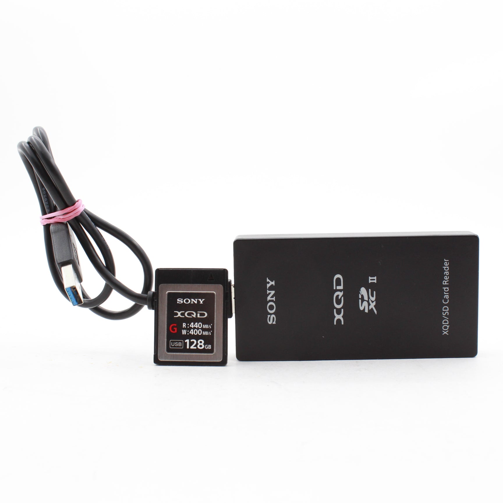 Refurbished Sony 128GB XQD Memory Card with USB 3.0 Reader - 2-in-1 XQD/SD Card Reader for Professional Cameras & High-Speed Data Transfer | Compatible with Nikon D5, Sony a9 & High-End DSLRs