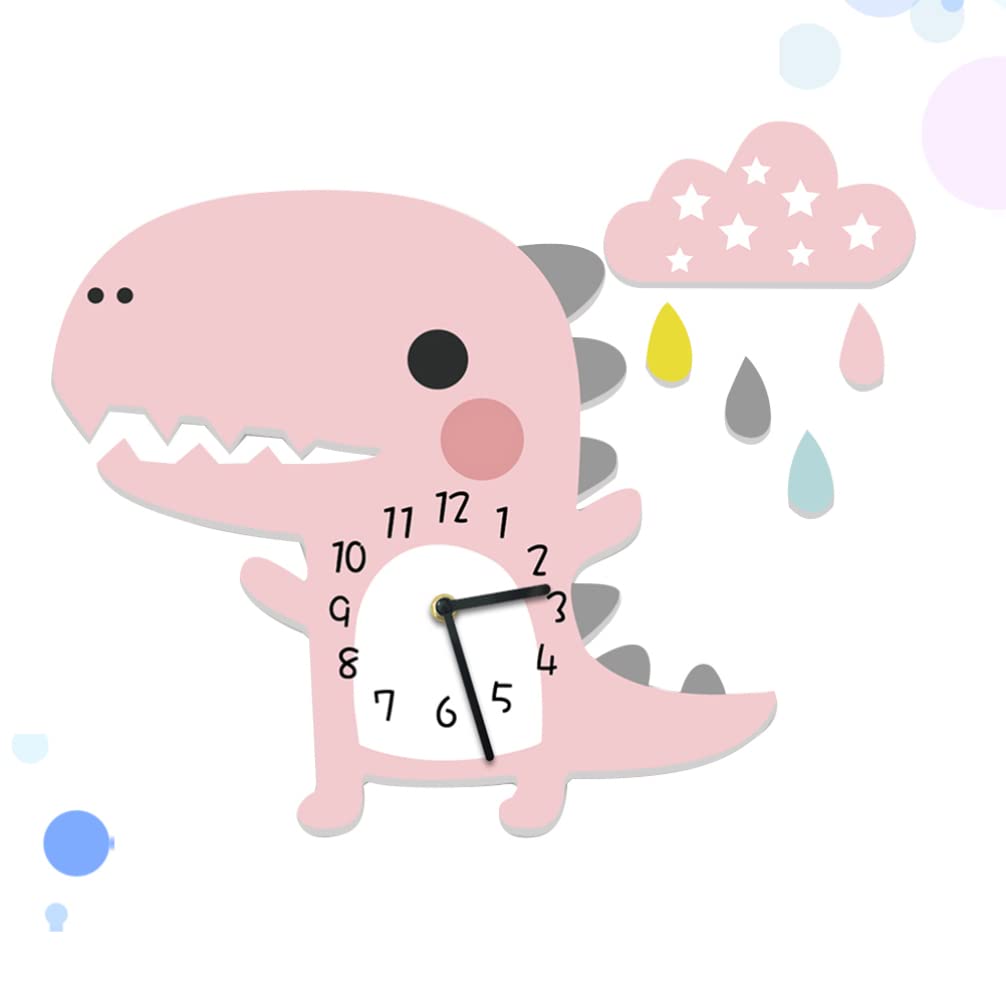 Pink Cartoon Silent Wall Clock - Battery-Free Decorative Clock for Kids Room, Nursery, Bedroom - Perfect for Home Decor, Gifts & Quiet Spaces