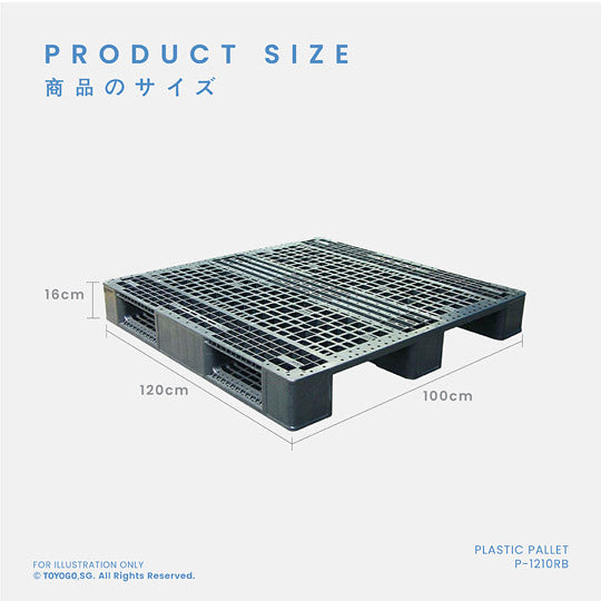 Black Plastic Export Pallet (P 1210) - Heavy Duty Shipping & Warehouse Storage Solution for International Trade