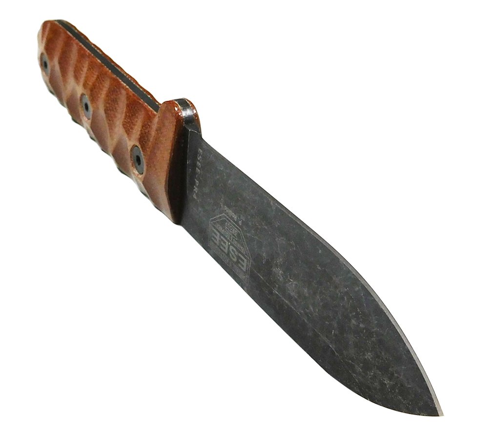 ESEE PR-4 Fixed Blade Survival Knife with Genuine Leather Sheath - Outdoor Camping, Hunting, Bushcraft & Emergency Preparedness Tool