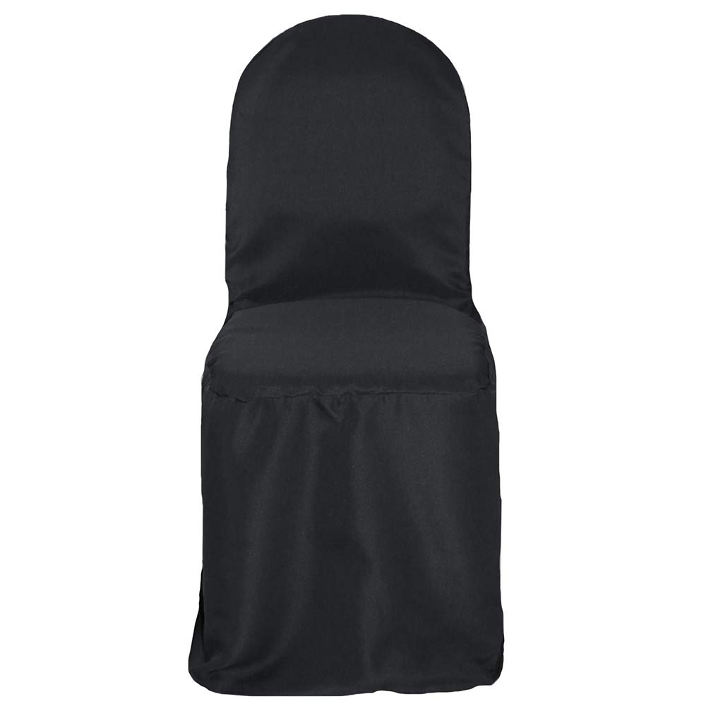 Black Polyester Chair Covers for Banquet Chairs - Wedding & Event Decor