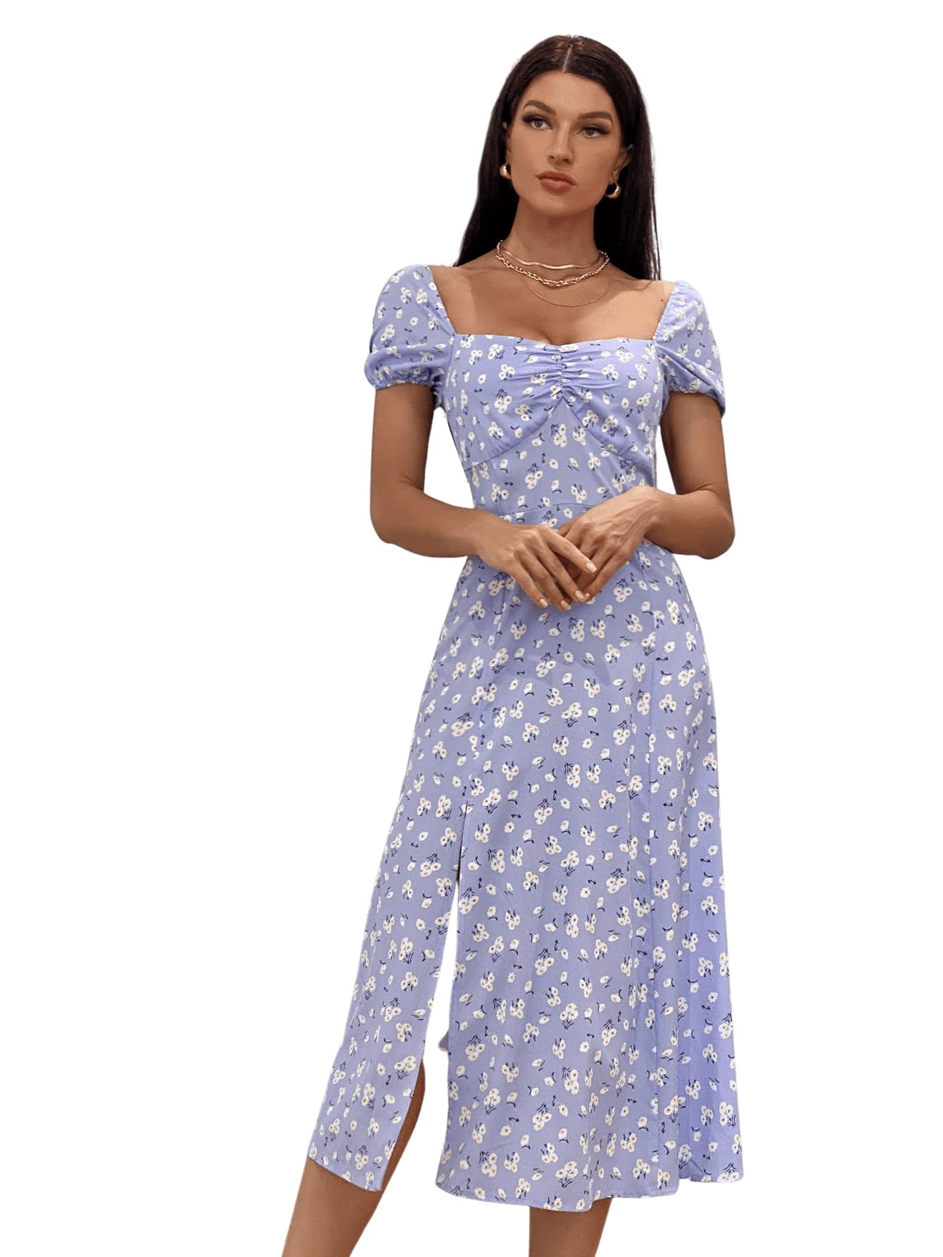 SweatyRocks Women's Bohemian Floral Print Maxi Dress - Perfect for Beach Vacations, Summer Parties & Boho Chic Outfits