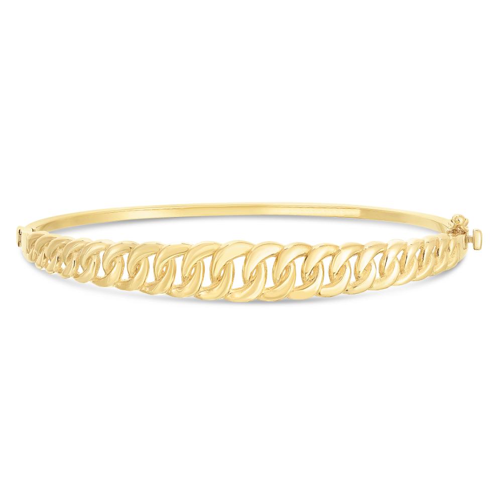 14K Gold Curb Chain Bangle Bracelet for Women - Elegant & Durable Jewelry Gift for Birthday, Anniversary & Special Occasions