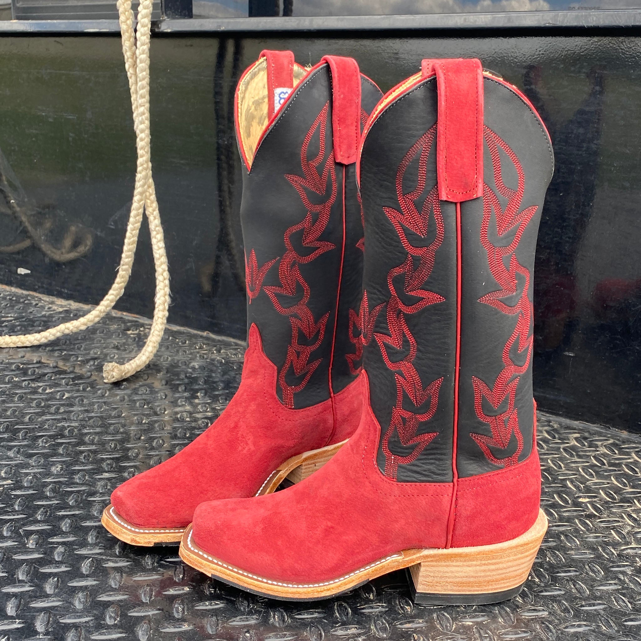 Anderson Bean Men's Firebird Suede Boots - Western Cowboy Boots for Men, Genuine Suede Leather, Comfortable & Durable - Perfect for Rodeo, Country Music Festivals & Casual Wear