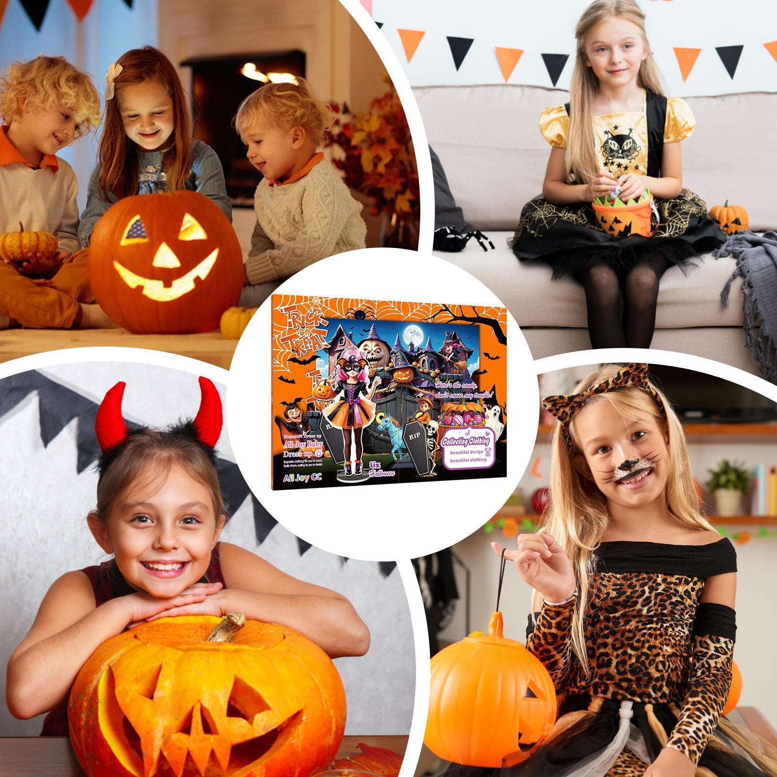 Halloween Gel Stickers for Kids - Reusable Magnetic Stickers, Halloween Sticker Book, Holiday Decoration Stickers | Perfect for DIY Crafts, Party Favors, and Classroom Activities