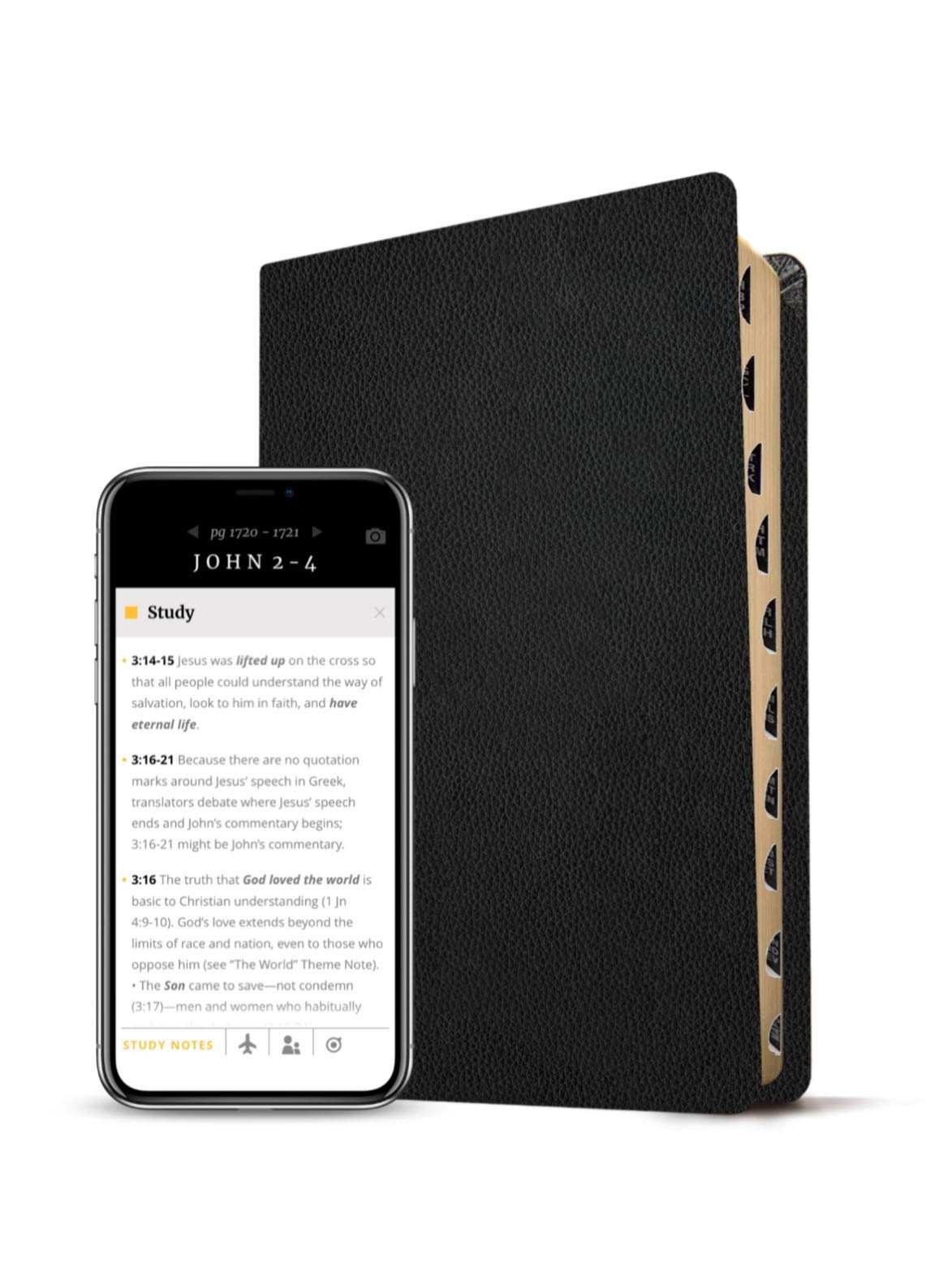 Large Print Thinline Bible - Genuine Leather, Indexed for Easy Reading & Study