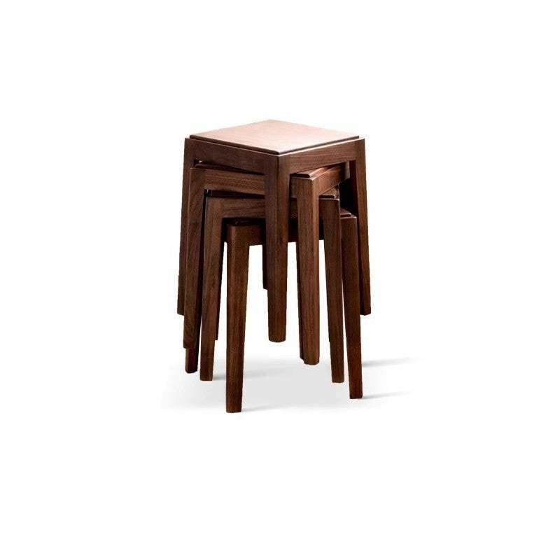 Premium Black Walnut Solid Wood Folding Stool - Modern Handcrafted Bar Stool for Kitchen Island, Dining Room & Home Decor | Space-Saving Design for Small Spaces