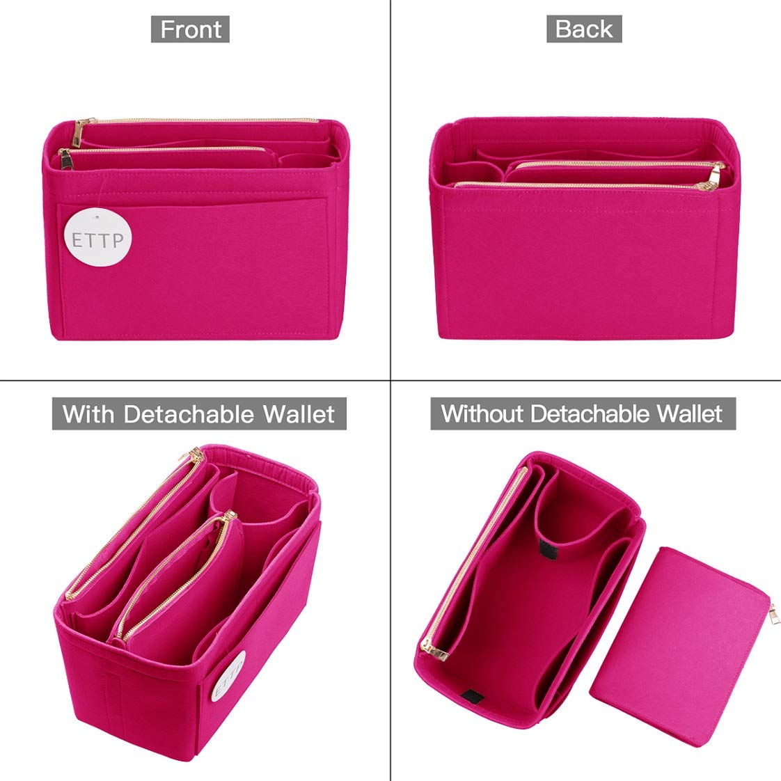 Premium Felt Purse Organizer Insert for LV Speedy, Neverfull, Tote & Handbags - 5 Sizes - Keep Your Designer Bags Neat & Tidy (Perfect for Work, Travel & Daily Use)