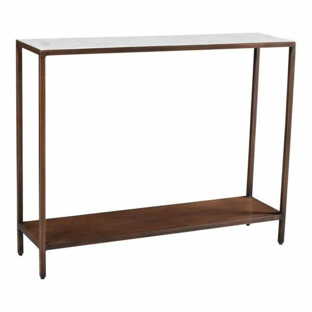 42 Inch Brown Retro Console Table - Rustic Farmhouse Entryway Table for Hallway, Living Room & Dining Room Decor