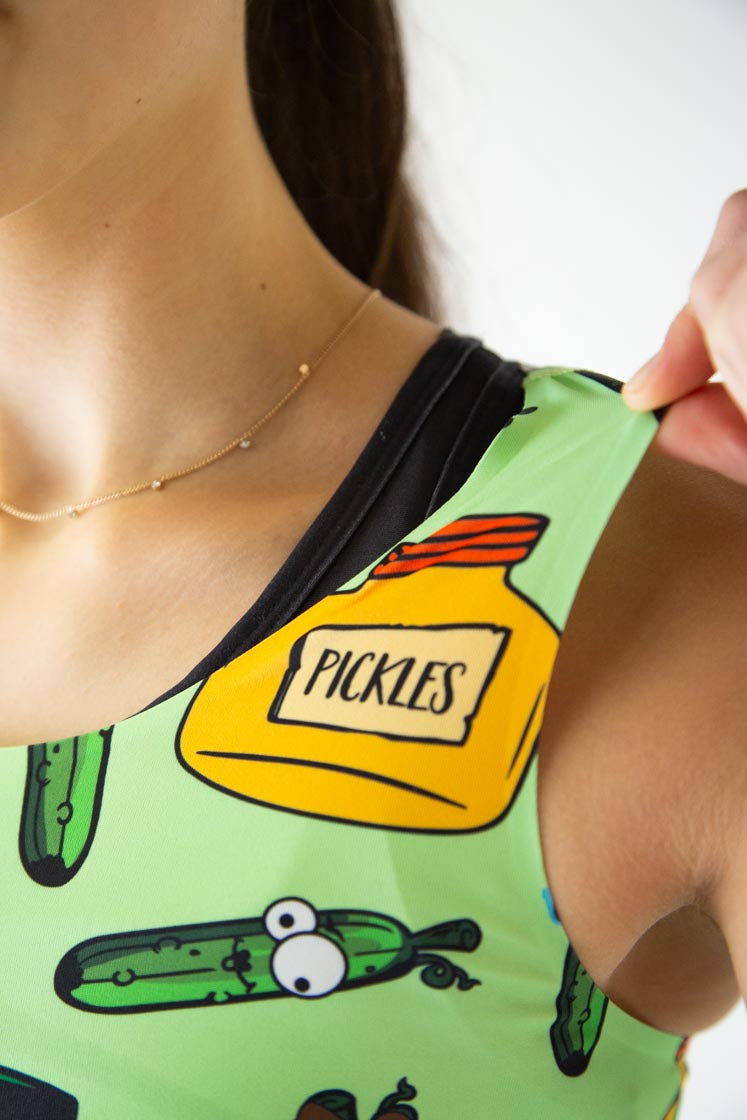 Pickles PWR Women's Crop Top - Trendy Athletic Workout Shirt for Running, Yoga & Gym - Comfortable & Breathable Fitness Apparel