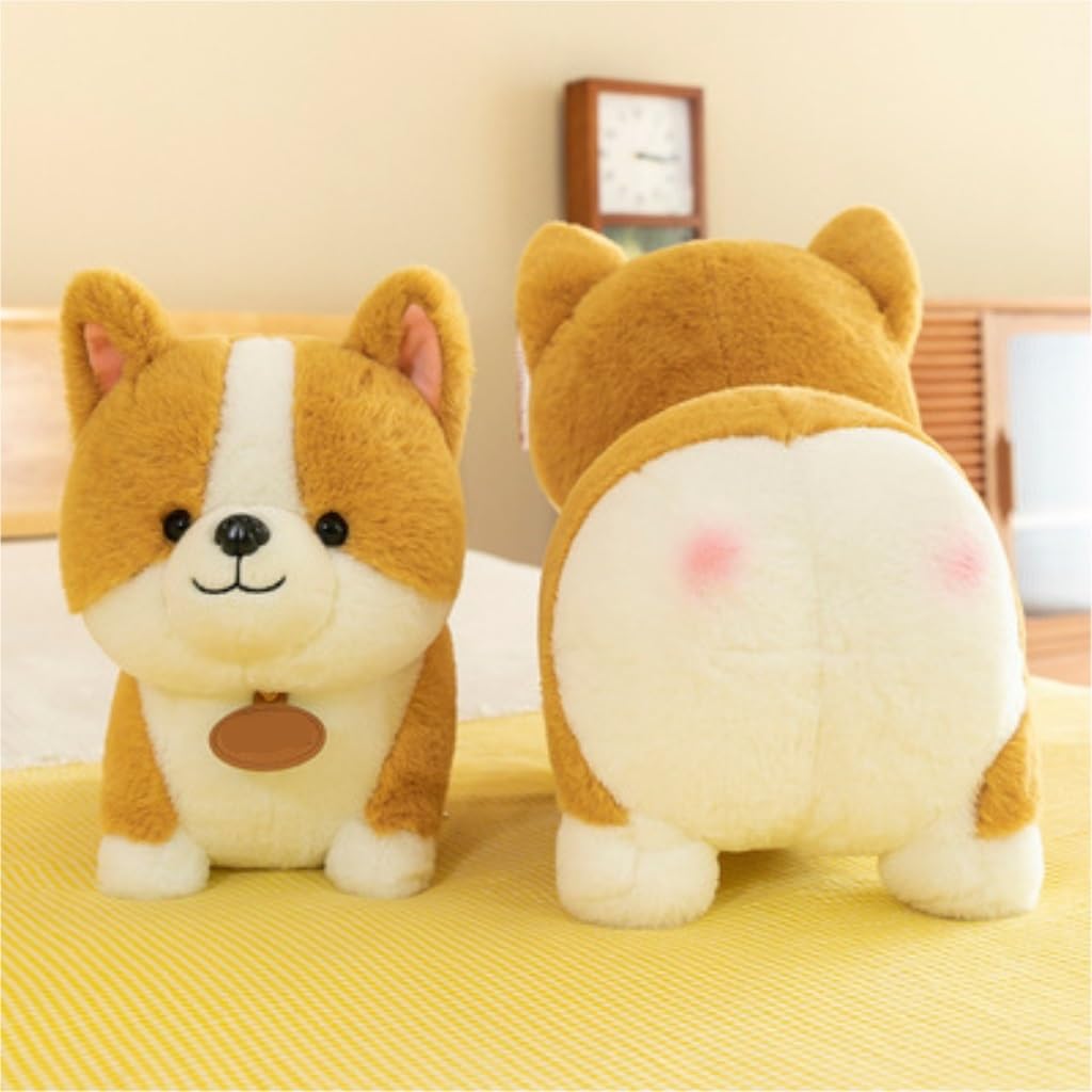 Cute Corgi Plush Toy - Adorable Puppy Stuffed Animal with Lovely Butt, Soft Rag Doll for Kids & Adults - Perfect Gift for Girlfriend Birthday, Christmas & Home Decor