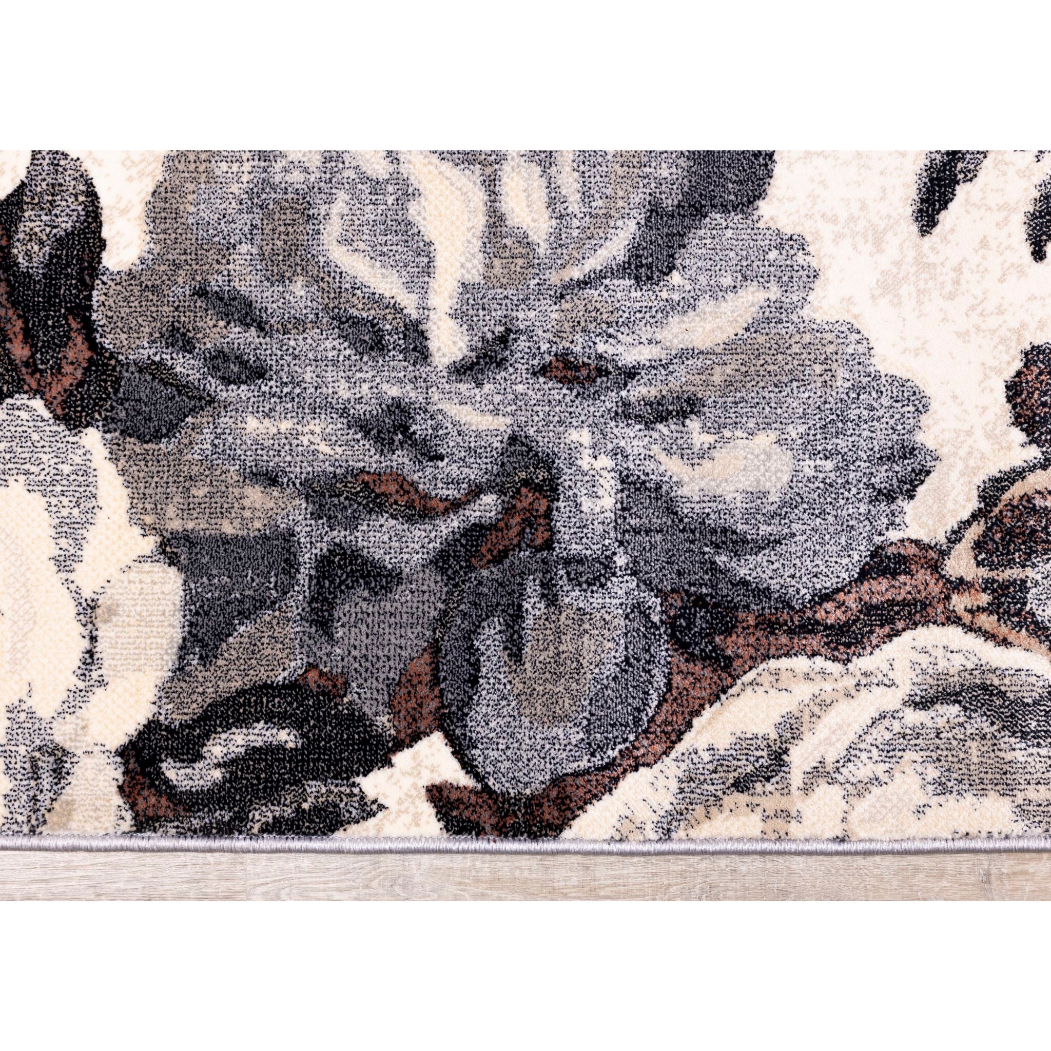 Stylish Abbey Area Rug 6x9 Feet - Soft Non-Slip Living Room Rug for Home Decor, Bedroom, Office - Modern Floral Design for Cozy Spaces