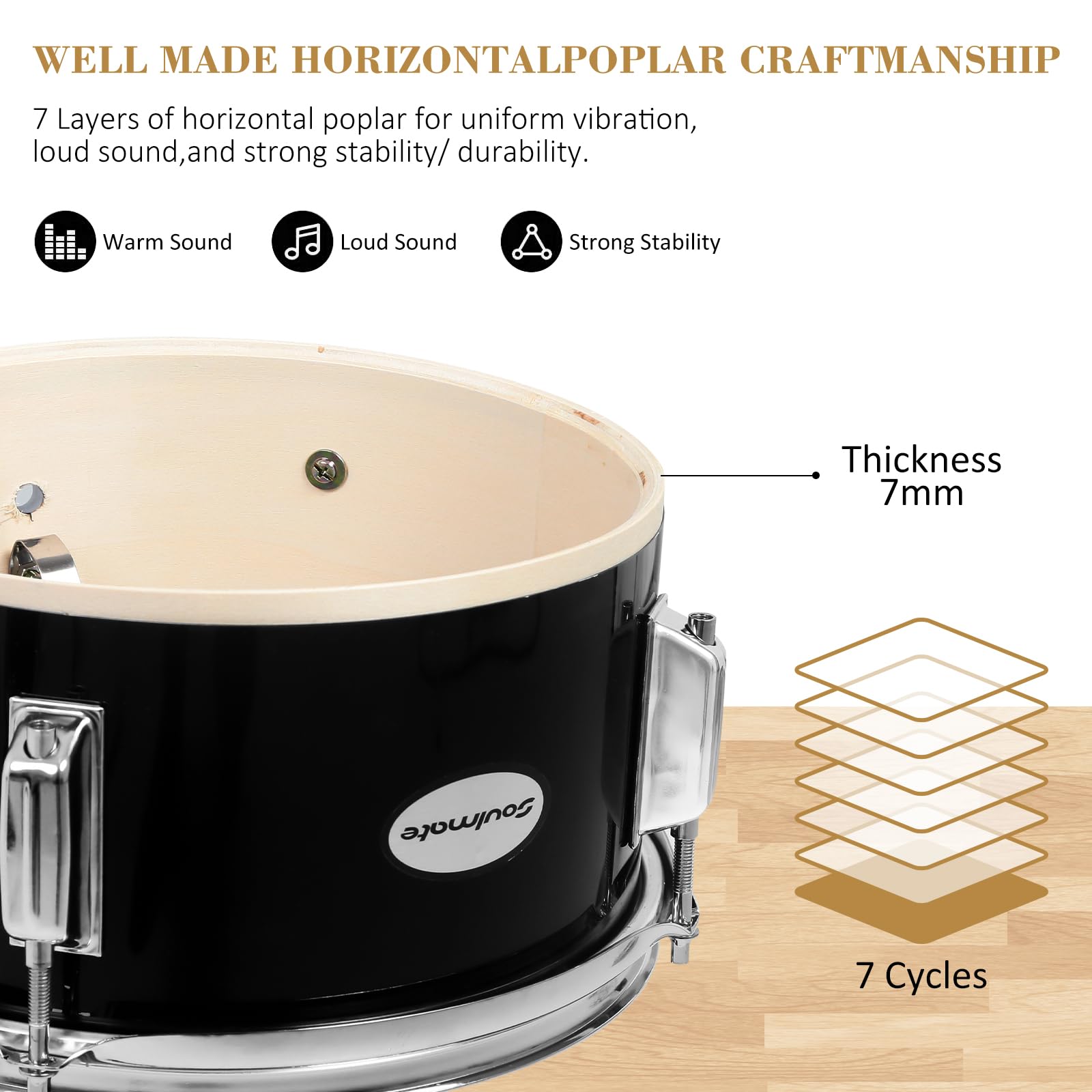 14 Inch Kids Drum Set - 3 Piece Beginner Drum Kit with Adjustable Throne, Cymbal Pedal & Drumsticks | Perfect for Boys & Girls Learning Music | Ideal for Home Practice, Birthday Gifts & Classroom Performances