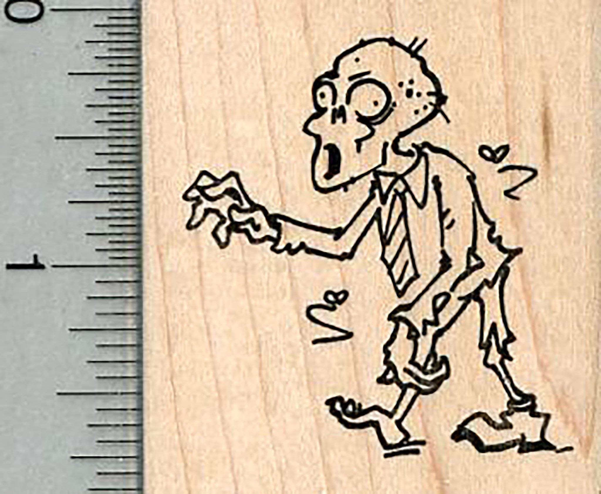 Halloween Zombie Rubber Stamp for DIY Scrapbooking, Card Making & Crafting - Walking Dead Design