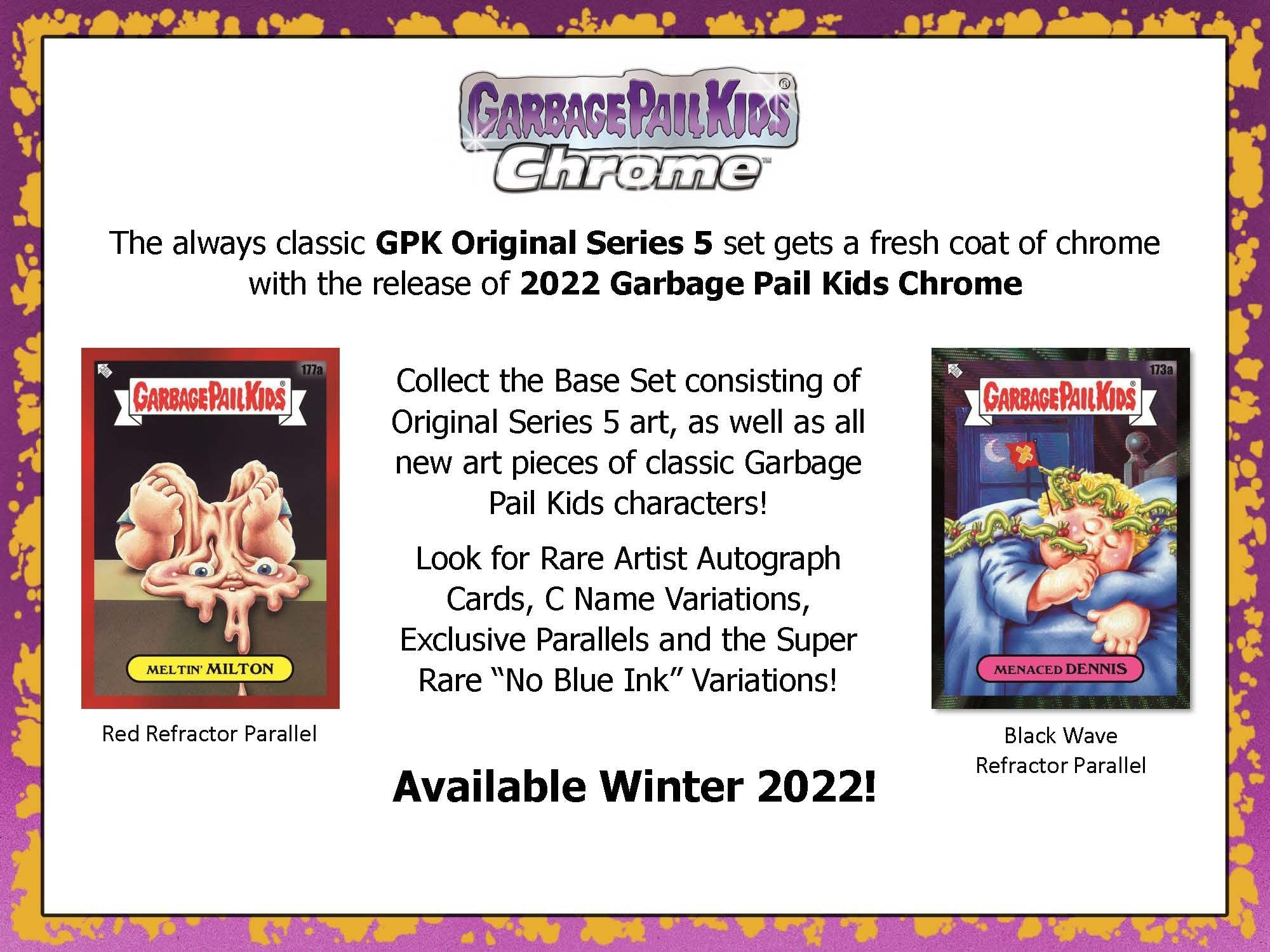 2022 Topps Garbage Pail Kids Chrome Series 5 Hobby Box - Collectible Trading Cards for Kids & Adults - Perfect for Trading, Collecting & Displaying