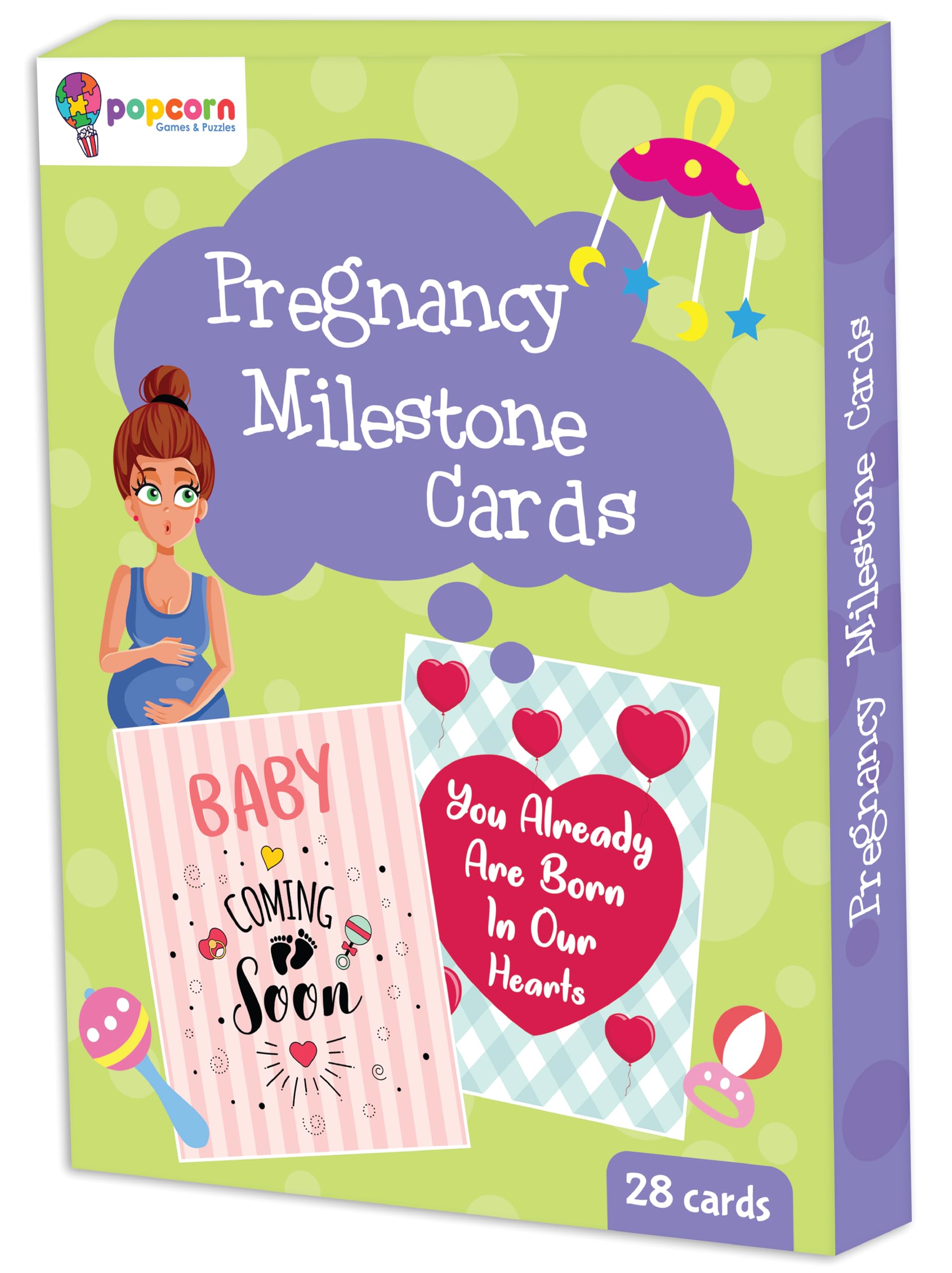 28 Pregnancy Milestone Cards for Moms & Babies - Celebrate Every Special Moment | Perfect for Baby Showers, Gender Reveals & Monthly Photo Props