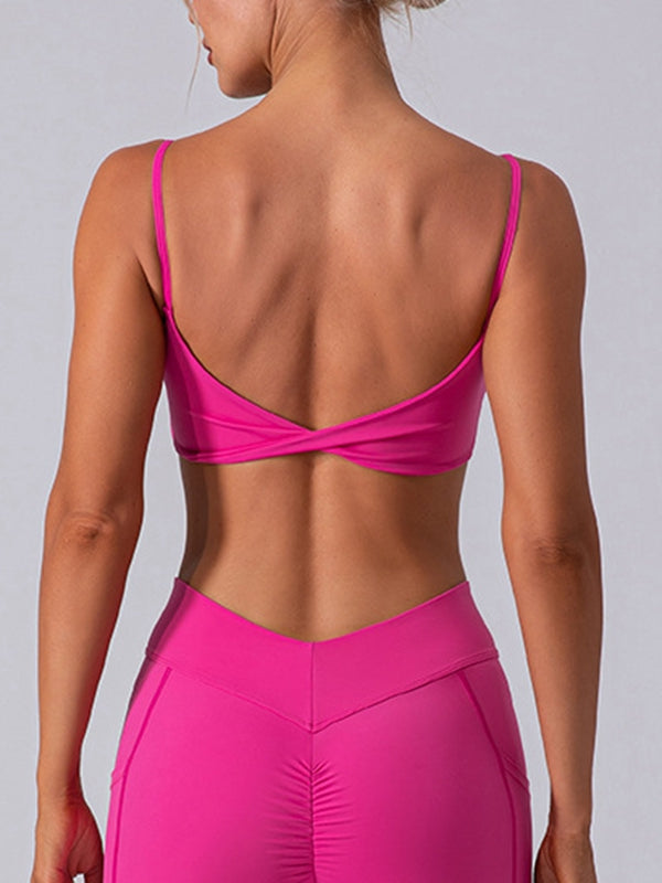 ZASUWA Women's High Support Twist Back Sports Bra - Workout, Yoga, Running & Gym Activewear