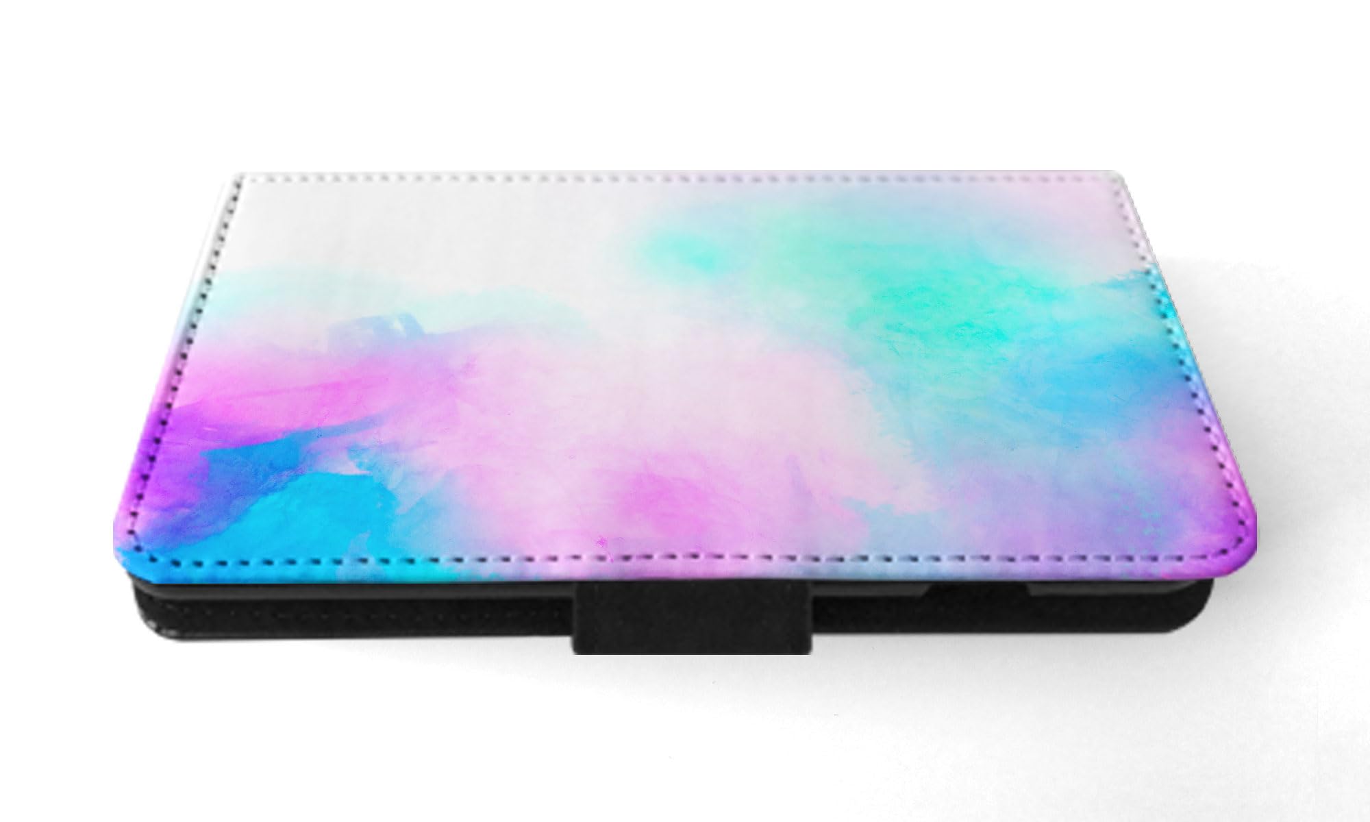 Blue Purple Watercolor 67 FLIP Wallet Phone Case for Apple iPhone 15 - Stylish Protective Cover with Card Slots for Everyday Use and Travel