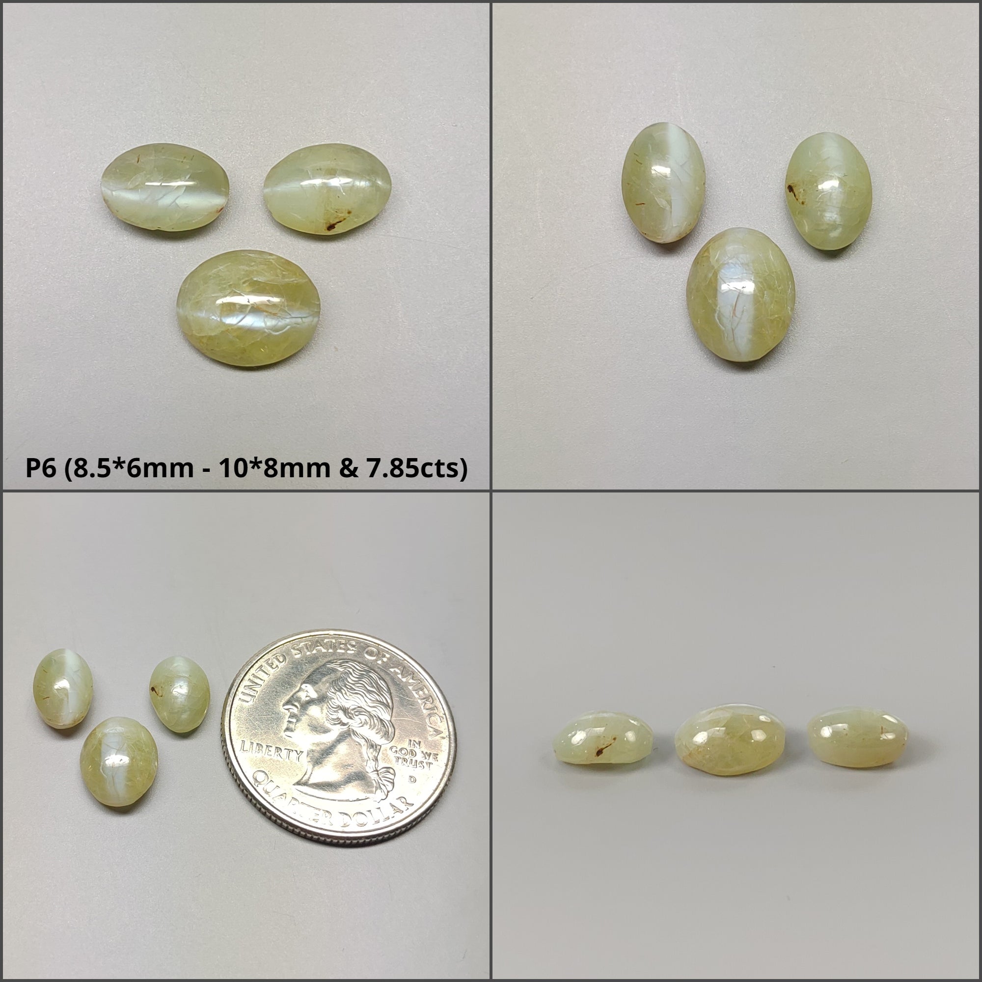 Natural Untreated Chrysoberyl Cat's Eye Gemstone Cabochon - Oval & Round Shape for Jewelry Making (Bracelets, Rings, Pendants) - Unheated Genuine Cat's Eye Stone Lot