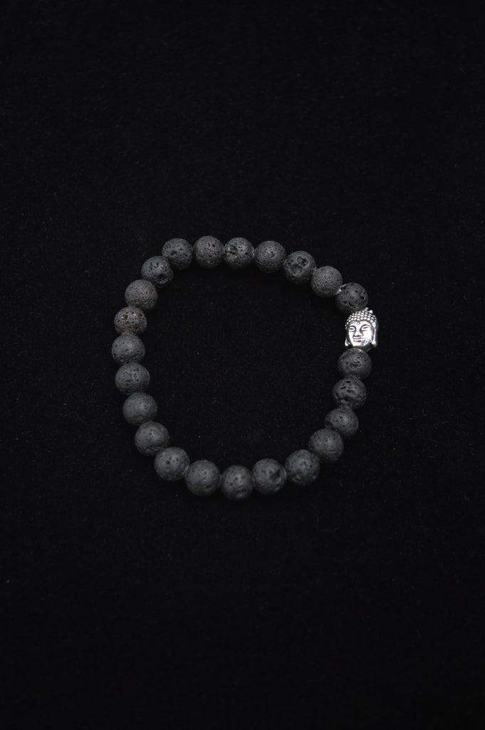 Lava Rock Buddha Bracelet for Men & Women - Natural Stone Beads Meditation & Yoga Accessory - Spiritual Healing & Stress Relief Jewelry for Mindfulness & Relaxation