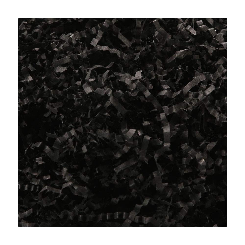 PACKHOME 0.5 LB Black Crinkle Cut Paper Shred - Premium Gift Basket Filler & Wrapping Paper for Birthdays, Weddings, Holidays & Party Decorations