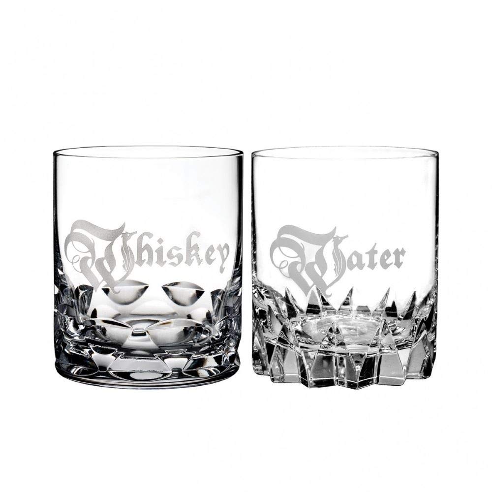 Waterford Crystal Double Old Fashioned Whiskey Glasses Set of 2 - Elegant Short-Stemmed Drinking Glasses for Bourbon, Scotch & Cocktails - Perfect for Home Bars, Dinner Parties & Gifts